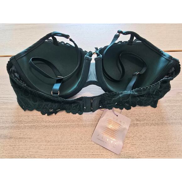 Savage Not Sorry Lace Balconette Bra – 38C, Underworld Green, New - Picture 5 of 6